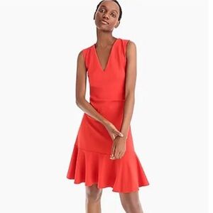 J. Crew 365 Red V-neck Sheath Dress in Stretch Ponte